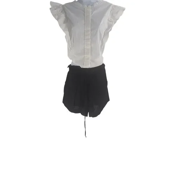 Petal & Pup Chelsey Linen blend shorts women black Size 8 resort wear vacation - Picture 5 of 11